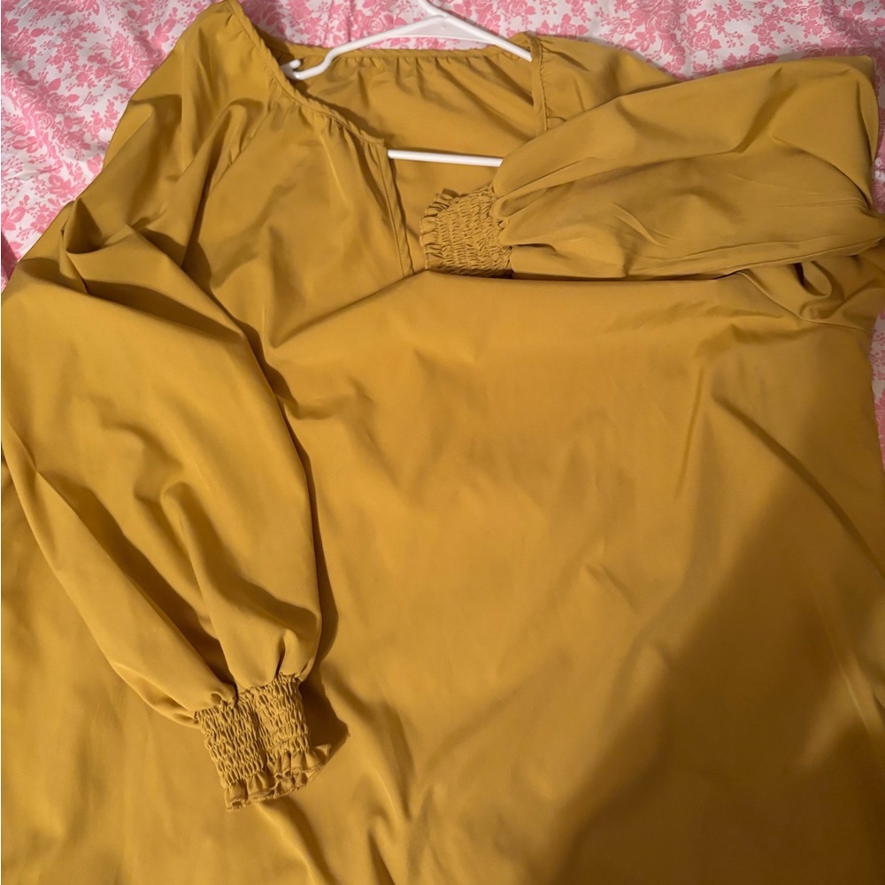 Mustard Yellow Long Sleeve Blouse